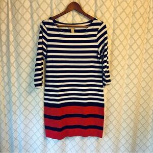 Banana Republic Striped Navy and Red Dress size M